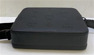 MCM Aren Messenger Bag in Black Maxi Monogram Nappa Leather